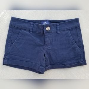 Juniors American Eagle Outfitters Cuffed Chino Shorts~Sz 0~Navy